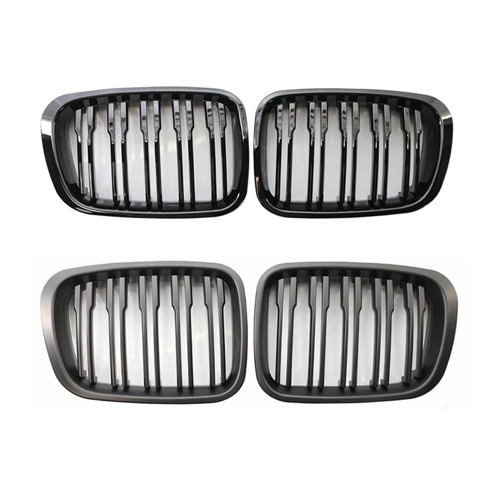 

New Front Bumper Kidney Grill Grills Dual Slat M Color For BMW 3 Series E46 4-Door 4D 4DR 1998-2001 Racing Grills Car Styling