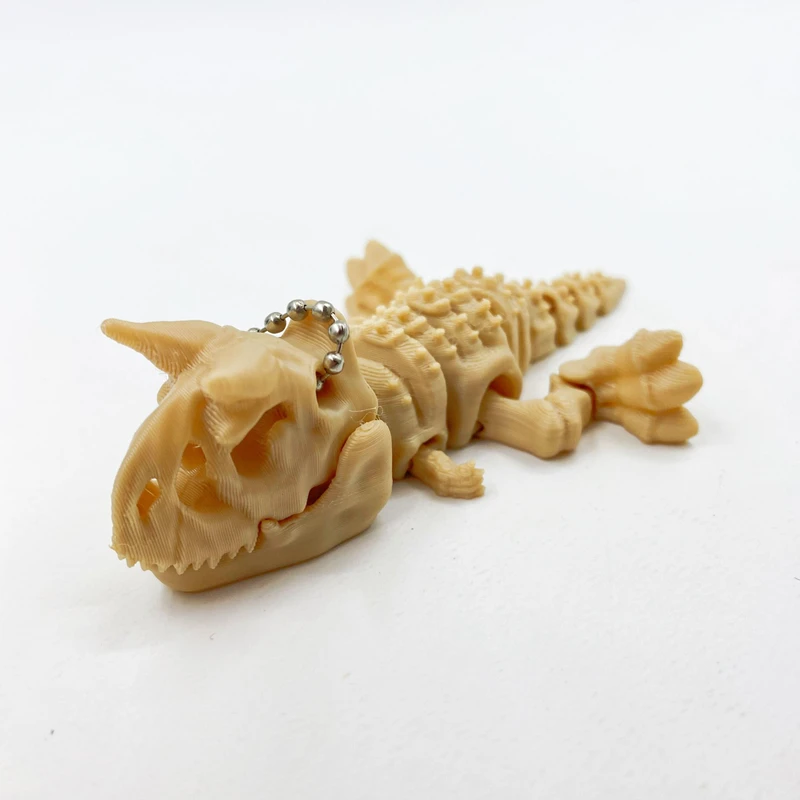 Rotatable T-Rex Skeleton Fidget Toy - 3D Printed Dinosaur Desk Decor & Novelty Gift