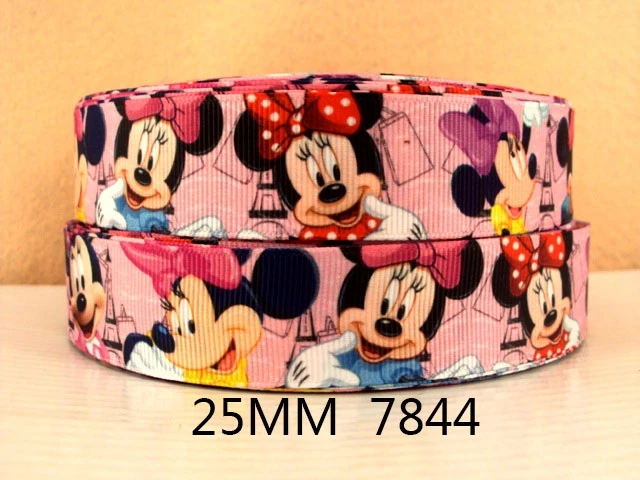 Disney 5 Yards Multi Size Princess Minnie Mouse Printed Grosgrain Ribbon Hairbows DIY Craft Supplies Cartoon Ribbons ribbon decoration,ribbon supplies,grosgrain ribbon