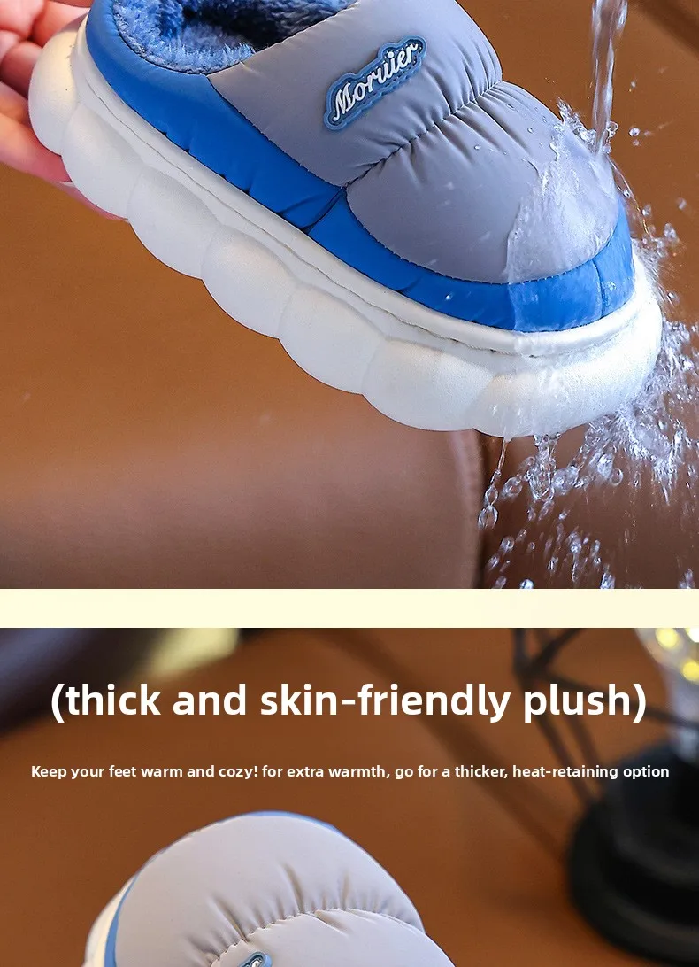 Children Winter Slippers - Waterproof Kids Cotton Slippers | Warm Woolen Home Shoes