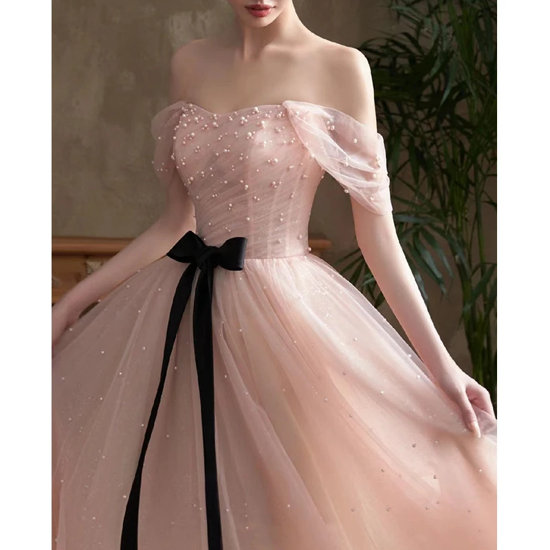 

Harajpee One Shoulder Evening Dress Female Temperament Banquet Host Student Vocal Arts Exam Graduation Dresses Chic Vestido