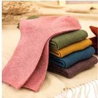 Kids Wool Cashmere Socks Children Boys Girls Soft Thermal Stockings for Baby Fashion Solid Color Kids High Long Winter Stuff 2