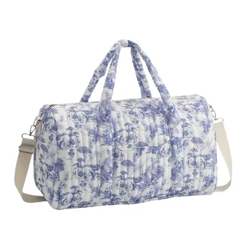 Borsa per Pannolini da Viaggio in Cotone Trapuntato con Motivi Floreali, Grande Capacità, Organizer da Viaggio per Mamma, Papà, Donne, Uomini, Ragazzi e Ragazze