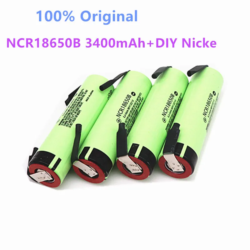 

4pcs/Lot 100% Original NCR18650B 3400mAh battery 3.7V Rechargeable Li-ion 3.7V 18650 battery 3400mAh+DIY Nicke+Free shipping