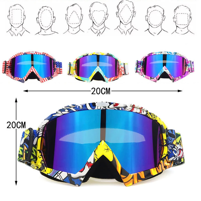 TINTED Lens Goggles Motocross MX Snow Skiing Dirt Bike OUTDOOR Anti-UV GOGGLES 
