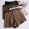 Corduroy Velvet Casual Loose Leg Shorts Women Autumn Winter High Waist Small Person A Letter Outdoor Shoe Pants