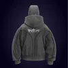 Y2K Vintage Zip up Hoodie Fashion Printed Pattern Double Hat Cold Resistant Design Sweatshirt Oversized Gothic Men Women Clothes 2