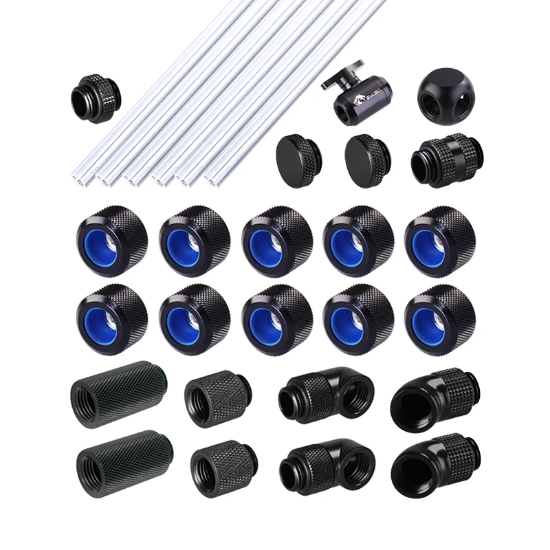 Azieru-tube Fitting Kit com Switch Combo para Od14 mm Petg Rígido 3-way Water Cooling Conector de Compressão Manual