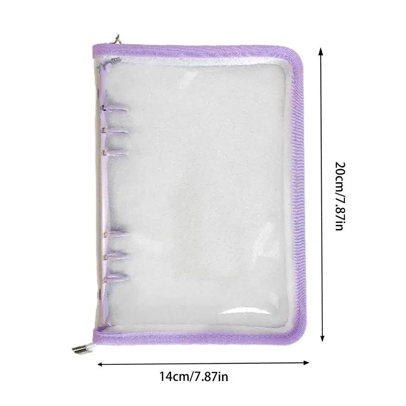 Budget Binder 폴더 6 홀 소프트 커버 바인더, 노트북 쉘 저널 정리함, 분리형 A5 또는 A6 여행 학생 학교