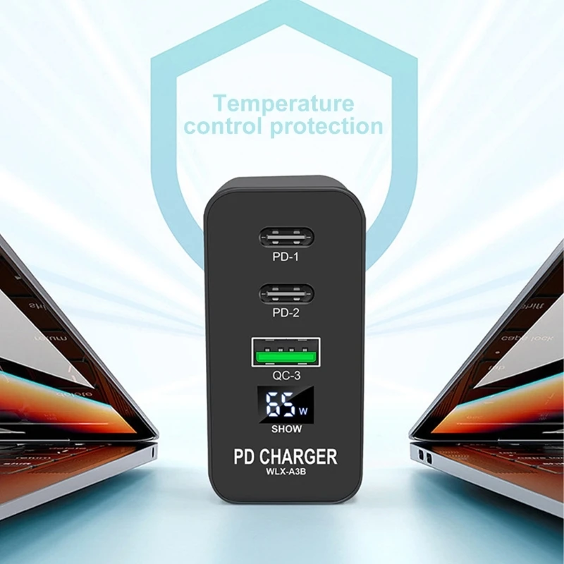 

USB Fast Charging 65W USB TypeC PD QC3.0 Adapters
