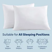 Tex Stead Goose Down Pillow 100% Cotton Set Bed Pillow, Luxury Hotel White Pillow Core, Comfortable and Warm 2-Piece Set 2