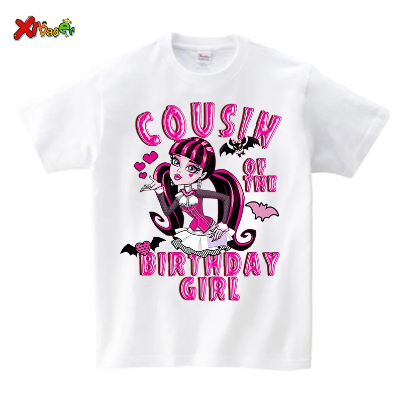 Camiseta de cumpleaños familiar para niña, conjuntos a juego para niños, fiesta de monstruos, nombre personalizado, apariencia familiar, ropa a juego para bebé, mamá e hija