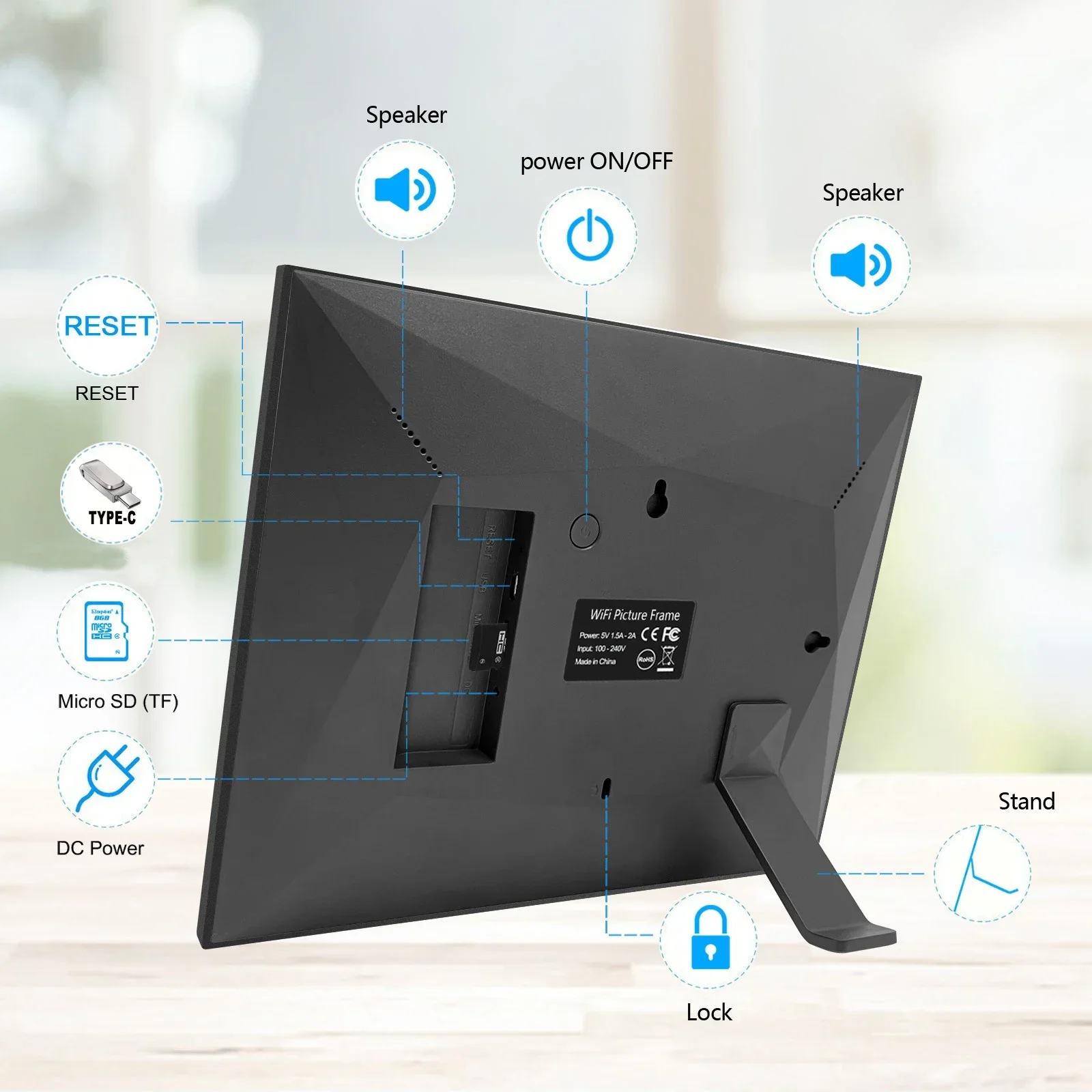 WiFi Frameo Digital Photo Frame 10.1 Inch 32GB/64GB Smart Digital Picture Frame with 1280x800 IPS HD Touch Screen view 6