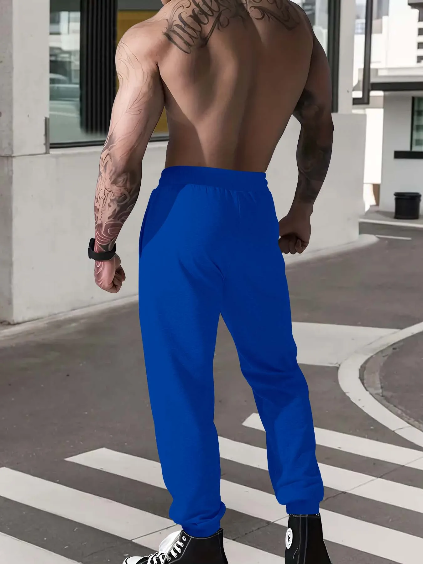 Herren Freizeit-Sporthose mit USA-Print, elastischem Kordelzug, bequeme Freizeit-Langhose, Jogginghose für Herren – Detail 16
