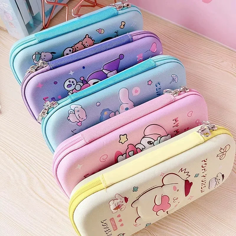 Sanrio Series Student Pencil Box Large Capacity Creative Cartoon Colored 3d Pencil Case Storage Stationery Student Supplies Gift