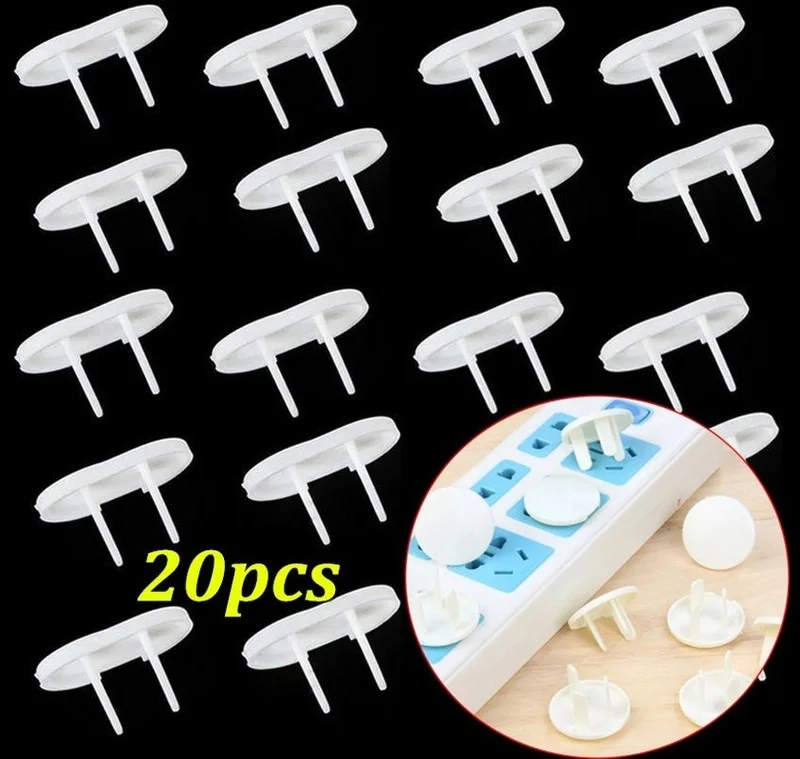 eudemon 20pcs chile brazil power socket outlet plug protective abs cover anti electric baby safety protector double security 20Pcs Power Socket Electrical Outlet Plug Baby Kids Child Safety Guard Protection Anti Electric Shock Plugs Protector Cover A+