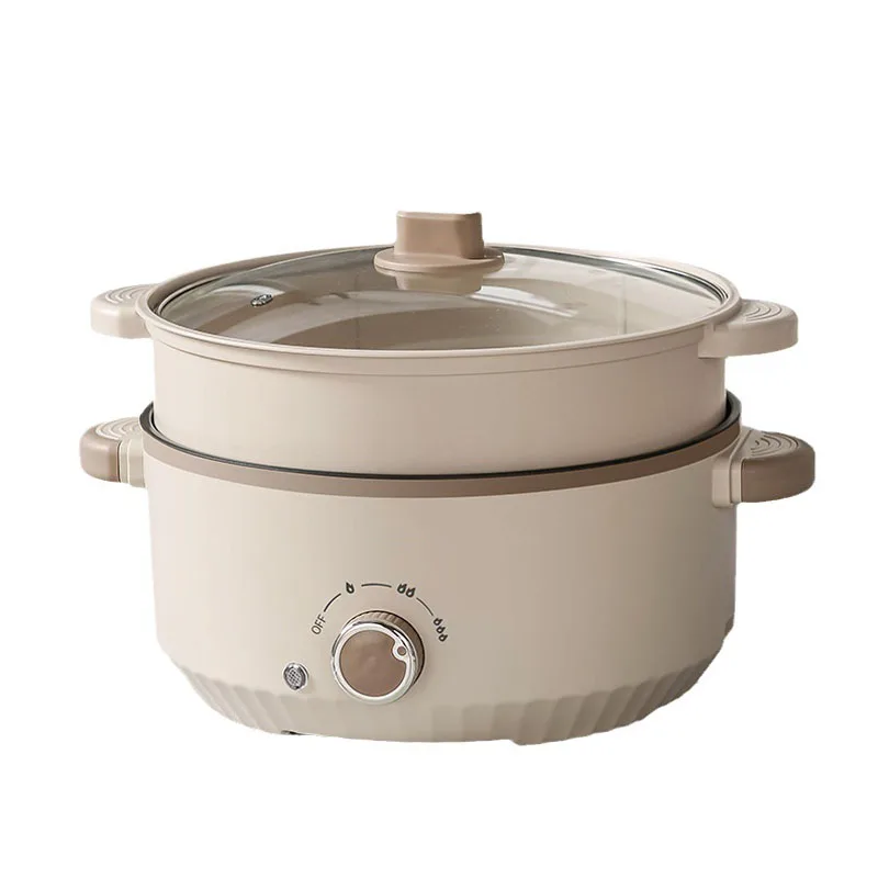 Large capacity household electric cooking pot electric hot pot multi-functional cooking pot dormitory non-stick with steamer 3