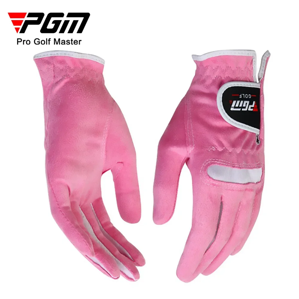 

PGM 1pair Women Golf Gloves Soft Microfiber Cloth Breathable Non-slip Protective Gloves Hand Wear Golf Accessory NEW
