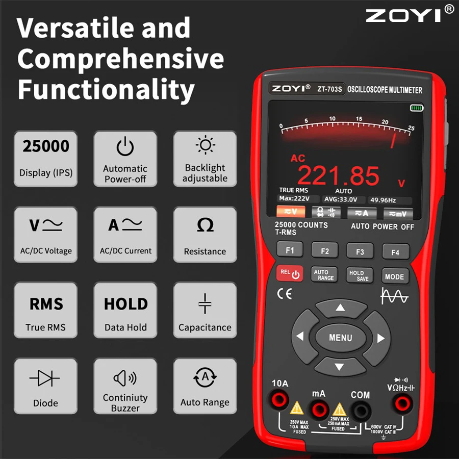 ZOYI dual-channel oscilloscope ZT-703S multifunction signal