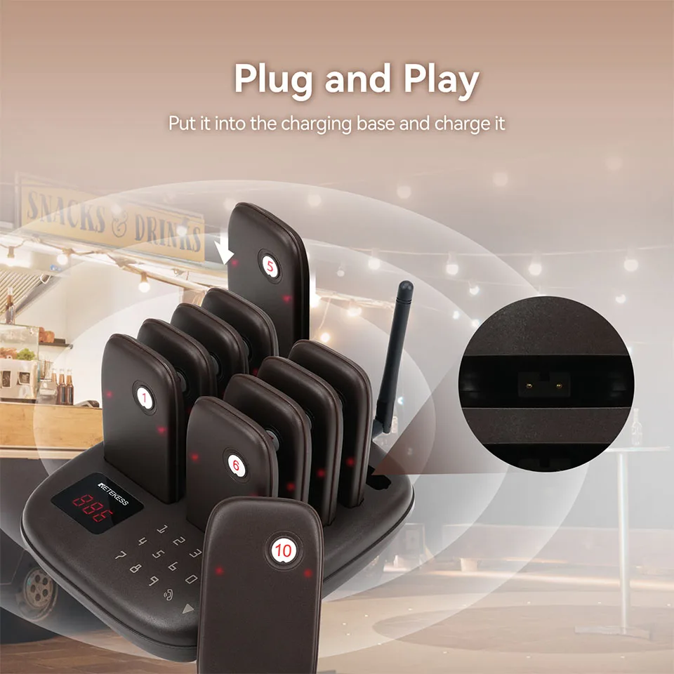 Wireless Calling System Retekess Pager Restaurant TX31 Food Truck Vibrator Vibration Bell Coffee