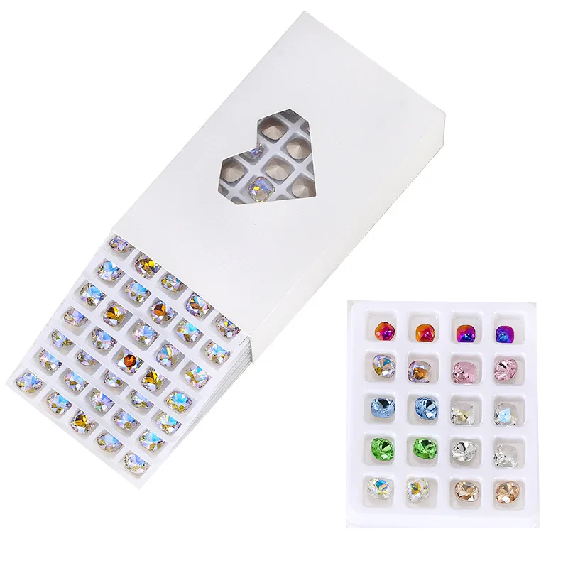 100pcs high-quality nail enhancement square diamond DIY jewelry accessories nail patch diamond crystal pointed bottom diamond 5