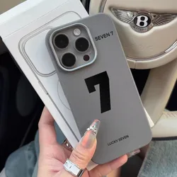 Lucky Number 7 Shockproof Soft TPU Phone Case - iPhone SE (2020) (T12285 gray)