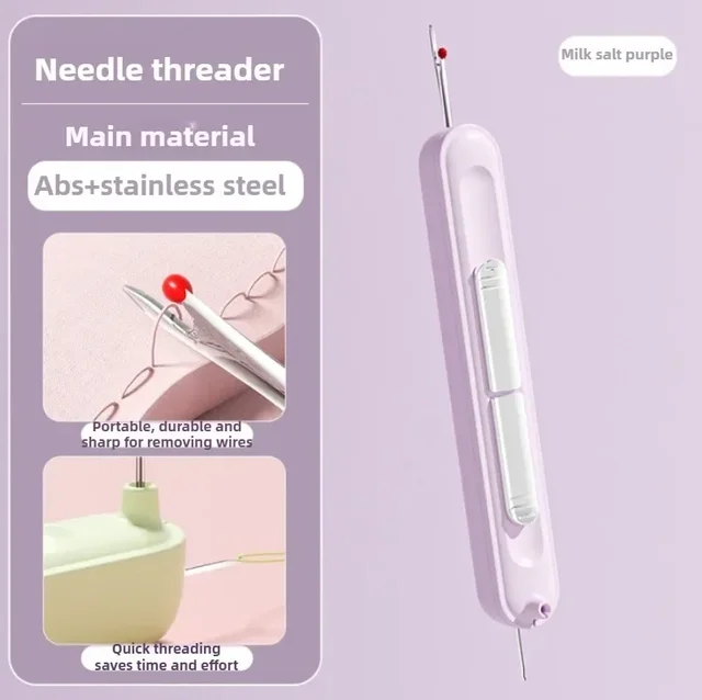 2 In 1 Needle Threader and Seam Ripper Tool Multifunctional Sewing Thread Remover Cross Stitch Crafting Accessories Easy Use 4