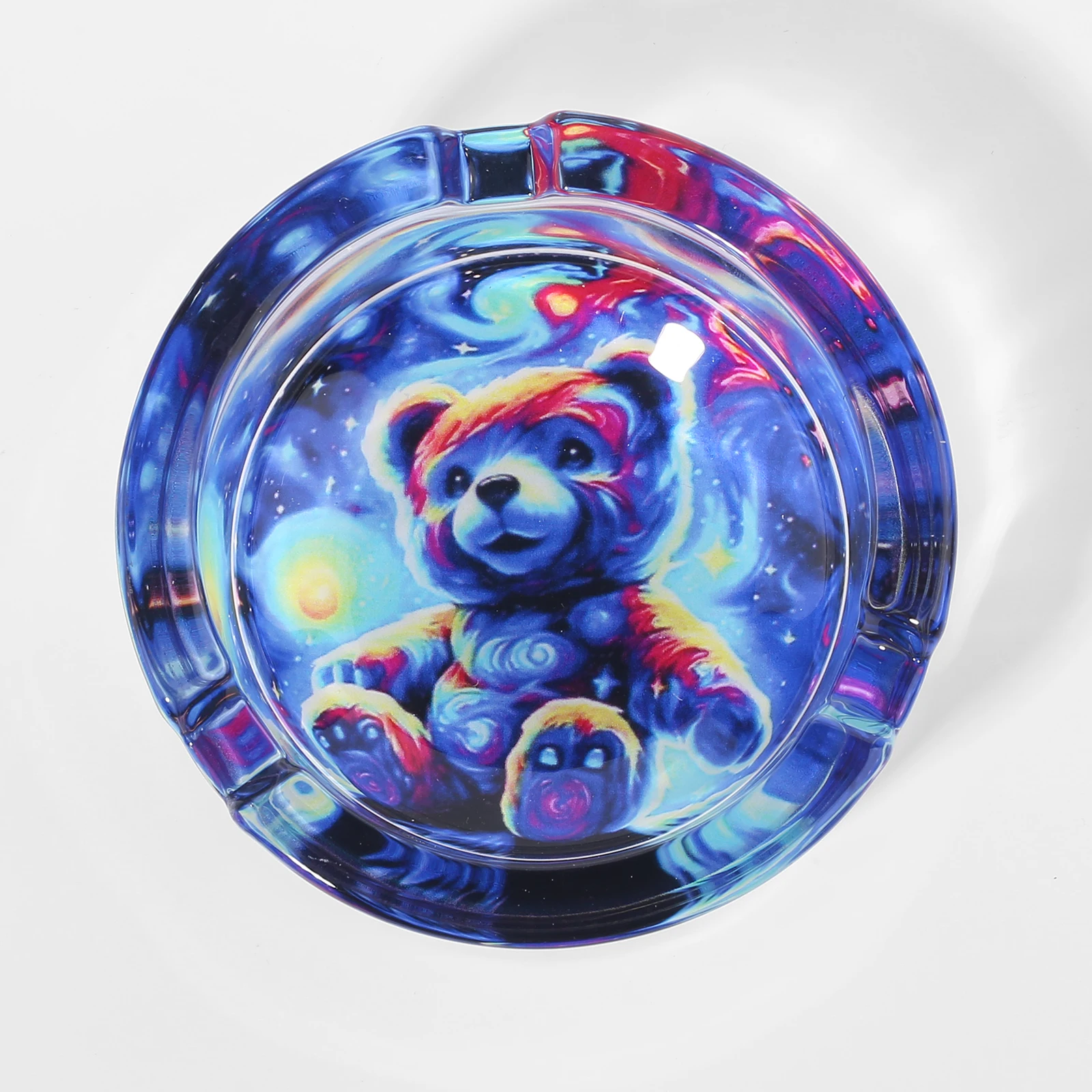 Glass Round Ashtray for Cigarettes, Portable Decorative Modern Ashtray for Home Office Indoor Outdoor Patio Use 6