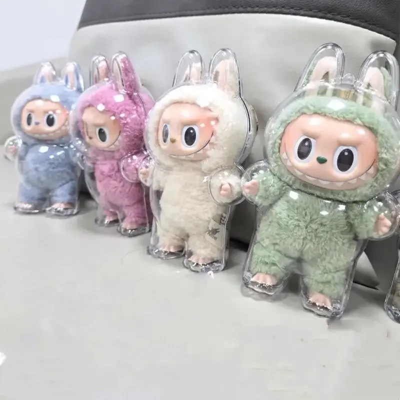 Stuffed Toys Cover Labubu Transparent Protective Cover Cute Elf Plushie Display Bag Mini Portable Storage Box