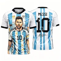 2026 Messi No.10 football jersey fan commemorative gift Summer Sports Men's T-Shirt Kid's Clothing Tee Woman cycling jersey ﻿ 1