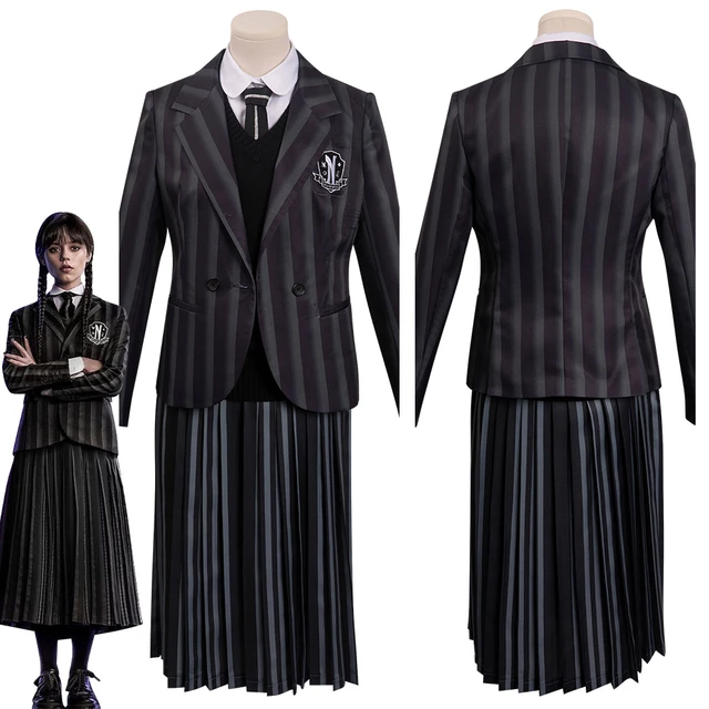 Wednesday Addams Wednesday Cosplay Costume School Uniform Outfits Halloween  Carnival Party Suit For Adult Kids - AliExpress