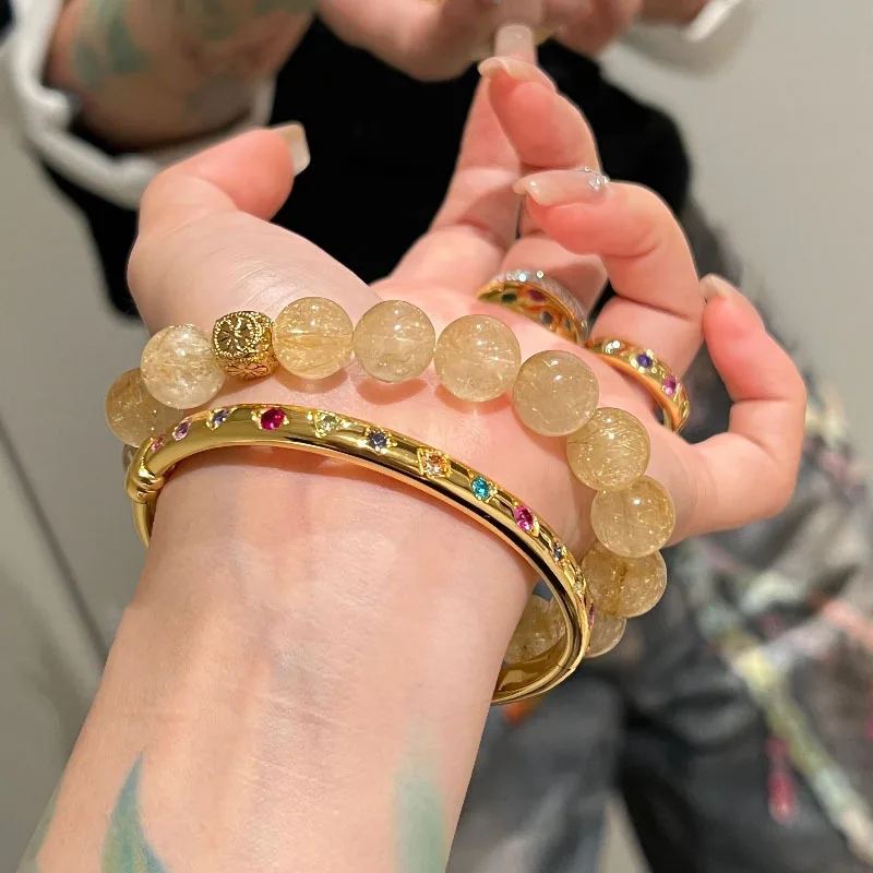 Fashion gloss inlaid colorful diamonds bracelets for women simple and charms bracelet party fine jewelry - 4