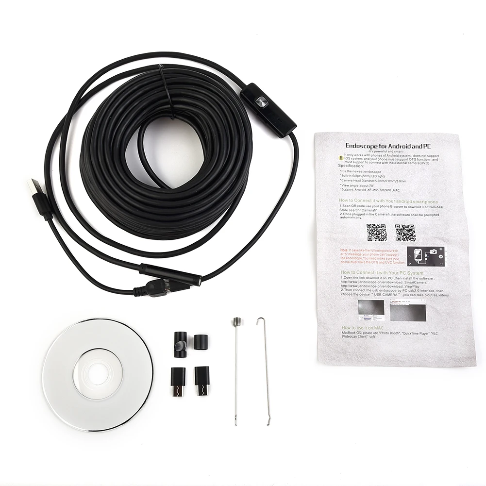 

15m/50 Pipe Inspection Camera Endoscope Video Ft Sewer Drain Cleaner Waterproof Belt CD USB Inspection Camea For Car
