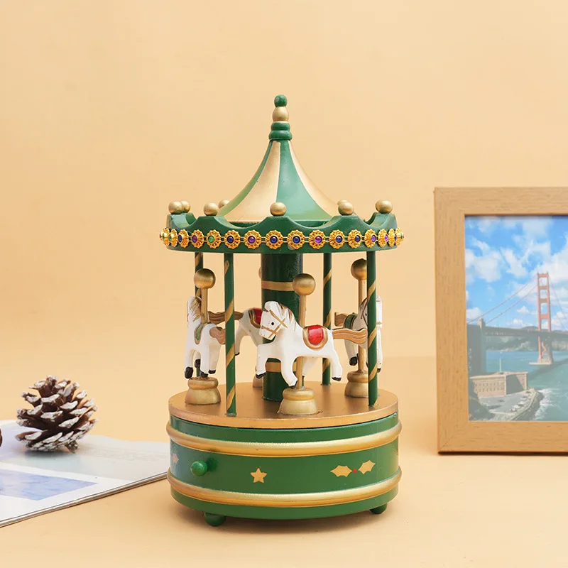 

Christmas Ornaments New carousel music box Christmas gift children's toy birthday gift music box Christmas gift ornament