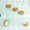 6units Glass Bottle with Aluminum Bamboo Double Cap 50ml 80ml 100ml 150ml 190ml Glass Storage Jars Candy Food Leak proof Bottles 5