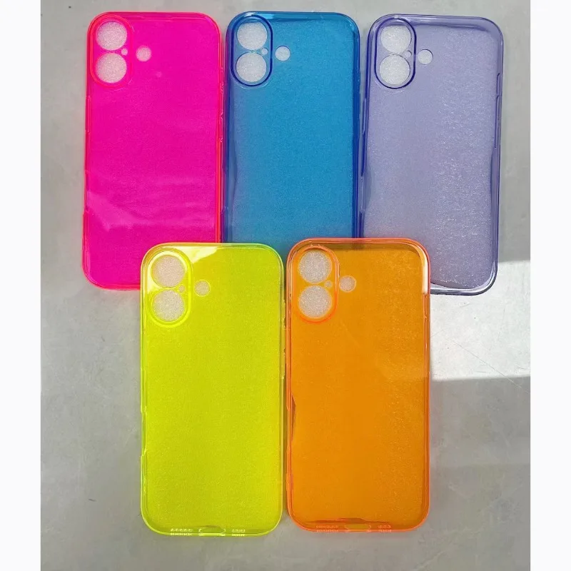 Vibrant Neon Fluorescent Shockproof TPU Case - Candy Color Soft Clear Cover