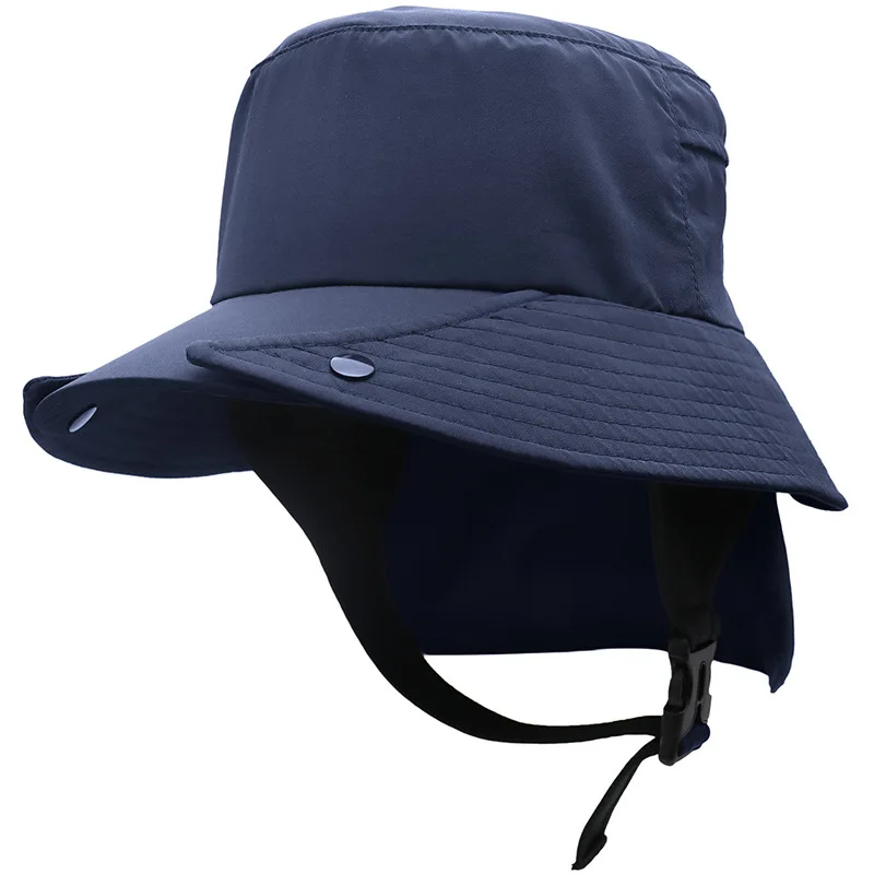 UPF50+ men sun hat large eaves surf cap detachable fisherman hat summer uv-proof fisherman sunscreen surfing wind-proof cap