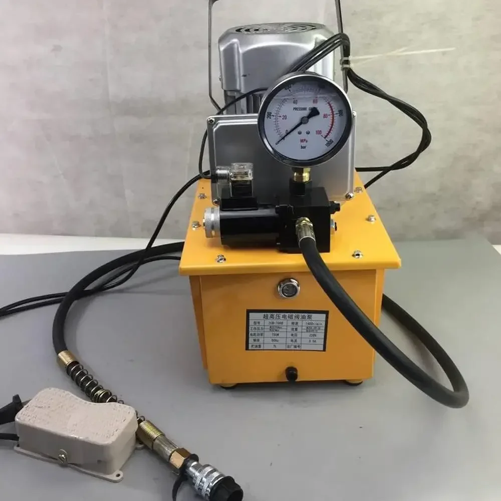 BYMAOCAR 750 W elektrische Hydraulikpumpe, einfachwirkend, Magnetventilsteuerung, 10000 PSI, 7 l, 700 Bar Hydraulikventil – Detail 3