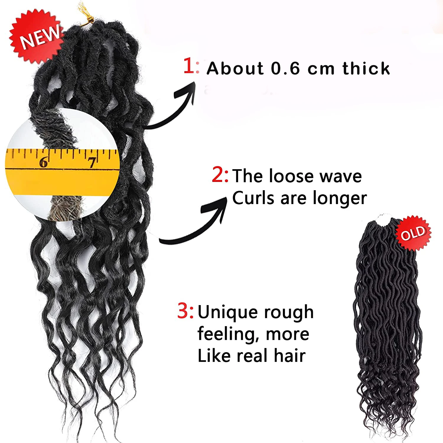 SOKU Goddess Locs Crochet Hair Wavy Faux Locs with Curly Ends Synthetic Braiding Hair Extension for Women Lightweight Dreadlocks 3