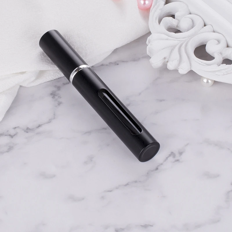 1PC 5/10ml Portable Perfume Bottle Refillable Metal Spray Pump Aluminum Empty Glass Atomizer Travel Women Cosmetic Containers