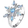 Snowflake Women Fashion Ring Bohemia Vintage Flower Jewellery Engagement Accessories Vintage Crystal Rings san valentin anillos 1