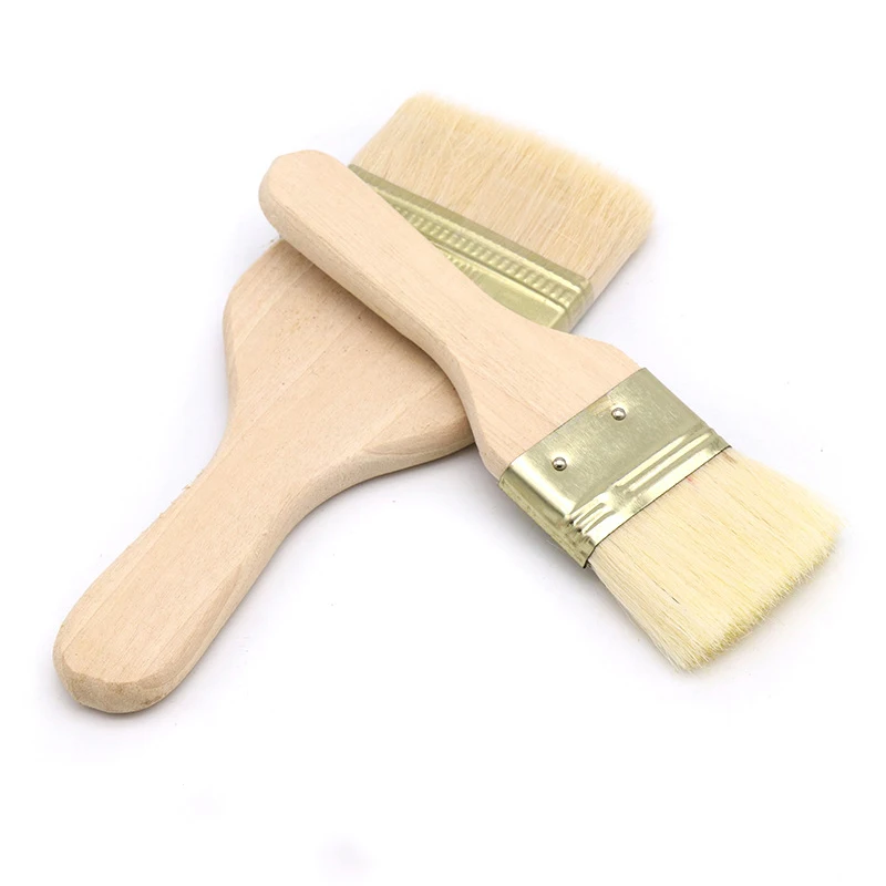 

5pcs 2/5inch Paint Brushes with Wooden Round Handle BBQ Brush for Wall And Furniture Paint Brushes Wooden Cleaning Brush