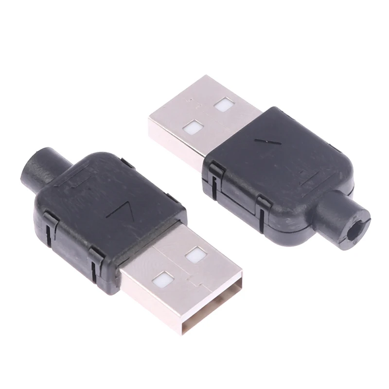 DIY USB 2.0 커넥터 플러그 A 타입 수 4 핀, 블랙 플라스틱 쉘 어댑터 소켓 어셈블리, 10 세트
