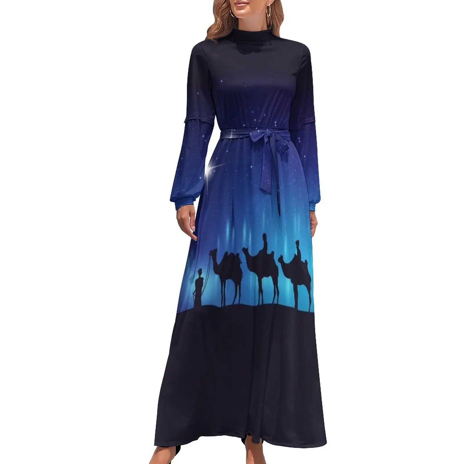 thumbnail image 1 of Vestido largo Estrella de Belén y Reyes Magos Vestido de ropa estética para mujer Vestido de mujer, 1 of 5
