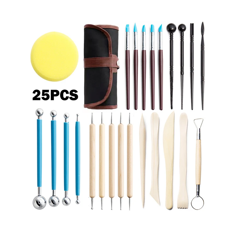 25 Pcs Polymer Clay Tools Polymer Clay Sculpting Tools with