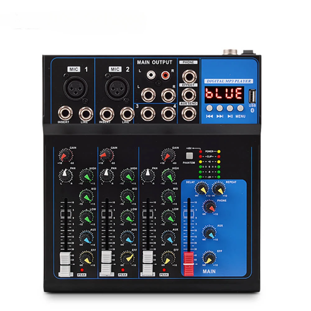 

F4 4 Channel Digital Mixer 99 DSP USB MP3 Player Professional DJ Digital Audio Mixer Controller Portable