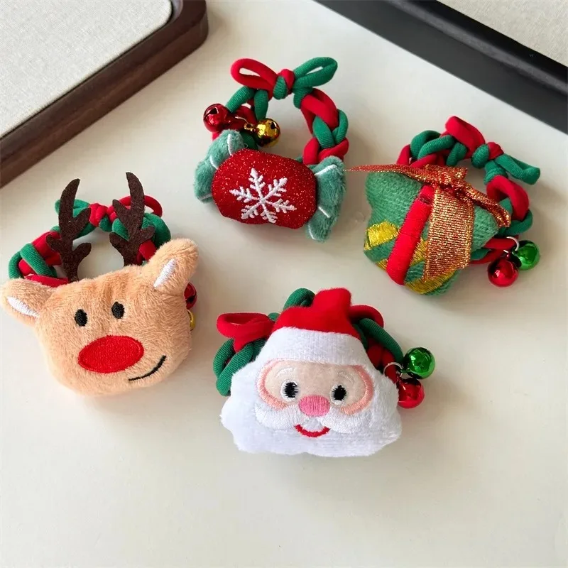 Cute Santa Claus Deer Christmas Tree Women's Braided Headband Exquisite Elegant Holiday Party Matching Girls Headwear
