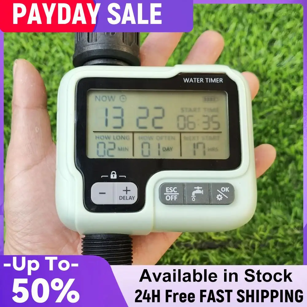 טיימר אוטומטי דיגיטלי מסך LCD צמחים בקר השקיה ניתן לתכנות עמיד בפני גשם כלי גינון המופעלים על ידי סוללה