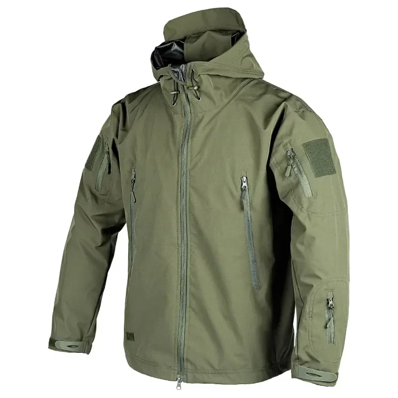 Camping Jacket Waterproof Tactical Jacket Men Spring Autumn Multi-pocket Wear-resistant Windbreaker Coat Hunting Shark Skin Thin Cargo Jackets