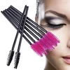 Wholesale 200 PCS Disposable Eyelash brush Mascara Wands Spoolies for Eye Lash Extension, Eyebrow and Makeup (Black&Rose red) 3